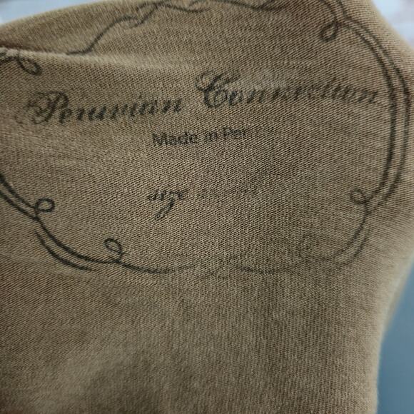 Peruvian Connection Layering Tee Long Sleeve brown size small - Picture 4 of 6